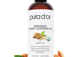 PURA D'OR 16 Oz ORGANIC Sweet Almond Oil - 100% Pure & Natural USDA Certified Cold Pressed Carrier Oil For DIY Beauty - Non-Greasy, Unscented, Hexane Free Moisturizer - Massage Oil For Hair & Skin